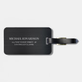 Masculine geborsteld metaal bagagelabel (Achterkant horizontaal)