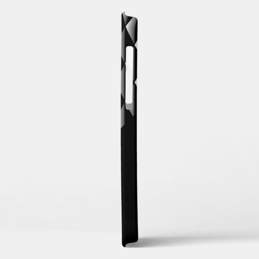 Masculine Geometric Pattern Monogrammed Black Case-Mate iPhone Case (Achterkant / Links)