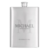 Masculine Gepersonaliseerd monogram en naam Grooms Flacon (Voorkant)