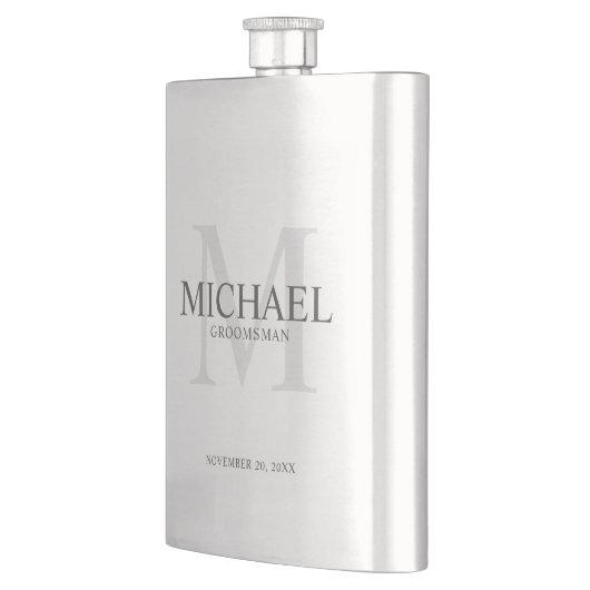 Masculine Gepersonaliseerd monogram en naam Grooms Flacon (Links)