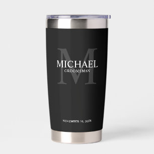 Masculine Gepersonaliseerd monogram en naam Grooms Geïsoleerde Drinkbeker