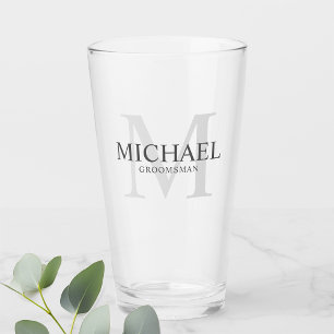 Masculine Gepersonaliseerd monogram en naam Grooms Glas