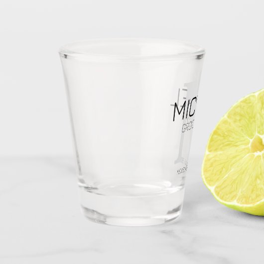 Masculine Gepersonaliseerd monogram en naam Grooms Shot Glas (Links)