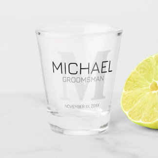 Masculine Gepersonaliseerd monogram en naam Grooms Shot Glas