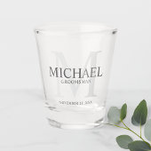 Masculine Gepersonaliseerd monogram en naam Grooms Shot Glas