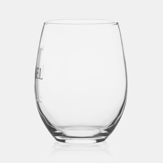Masculine - Gepersonaliseerd monogram en naam Wijnglas Zonder Voet (Links)