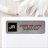 Masculine Grey Metallic Texture Black Accent Etiket (Insitu)