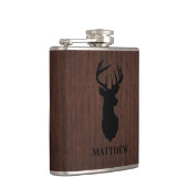 Masculine Hunter Buck Deer Design Name Monogram Heupfles (Rechts)