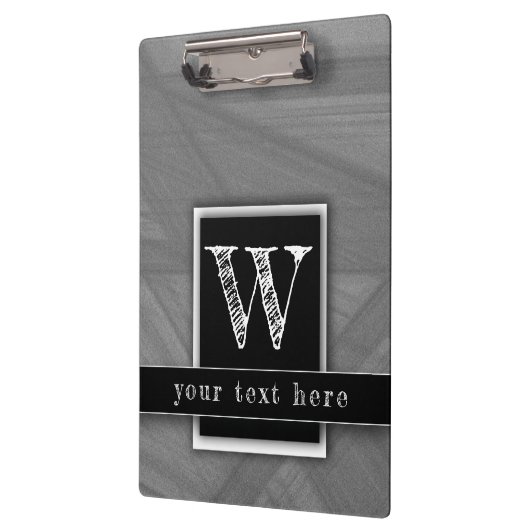 Masculine leraar modern legant metaalzilver klembord (Links)