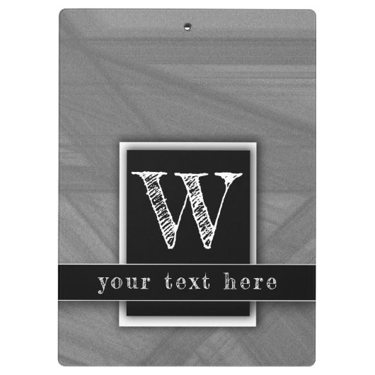 Masculine leraar modern legant metaalzilver klembord (Achterkant)