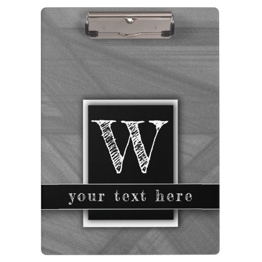 Masculine leraar modern legant metaalzilver klembord (Voorkant)