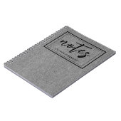 Masculine Light Grey Denim Print Classic Spiral Notitieboek (Linkerzijde)