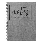 Masculine Light Grey Denim Print Classic Spiral Notitieboek (Voorkant)