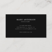 Masculine Marble Double Monogram Visitekaartje (Achterkant)