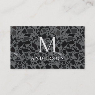 Masculine Marble Double Monogram Visitekaartje