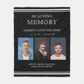 Masculine Memorial Photo In Loving Memory Fleece Deken (Voorkant)
