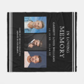 Masculine Memorial Photo In Loving Memory Fleece Deken (Voorkant (Horizontaal))