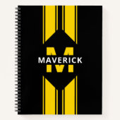 Masculine Modern Monogram en naam Notitieboek (Voorkant)