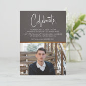 Masculine Moderne Foto Afstuderen Kaart (Staand voorkant)