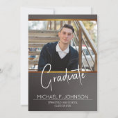 Masculine Moderne Foto Afstuderen Kaart (Achterkant)