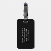 Masculine Monogram Black & Silver Style Bagagelabel (Achterkant verticaal)