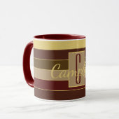 MASCULINE MONOGRAM BROWN MAROON YELLOW STRIPE MOK (Voorkant links)