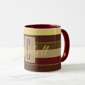 MASCULINE MONOGRAM BROWN MAROON YELLOW STRIPE MOK (Voorkant rechts)