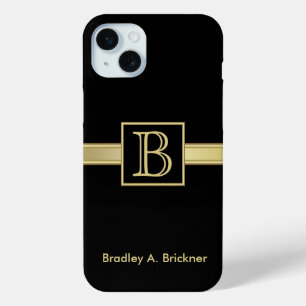 Masculine Monogram Executive iPhone 15 Mini Hoesje