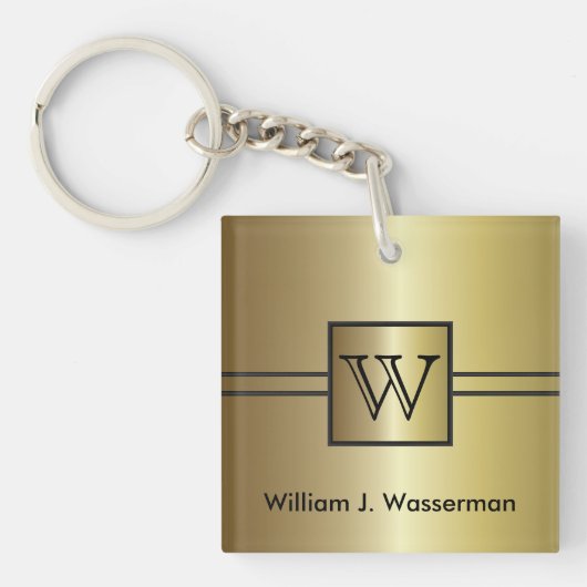 Masculine Monogram Executive Sleutelhanger (voorkant)