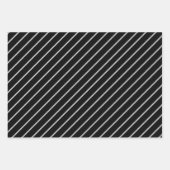 Masculine Monogram Gepersonaliseerd Zwart wit Inpakpapier Vel (Voorkant 2)