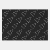 Masculine Monogram Gepersonaliseerd Zwart wit Inpakpapier Vel (Voorkant)