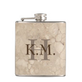 Masculine Monogrammed Beige Granite Flask Heupfles (Voorkant)