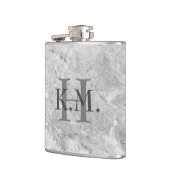 Masculine Monogrammed Gray Granite Flask Heupfles (Links)