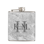 Masculine Monogrammed Gray Granite Flask Heupfles (Voorkant)