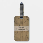 Masculine Monogrammed-Initialen | Rustige houten p Bagagelabel (Achterkant verticaal)