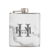 Masculine Monogrammed Marble Flask Heupfles (Voorkant)