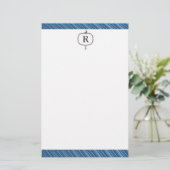 Masculine Monogrammed Nautical Stationery Briefpapier (Staand voorkant)