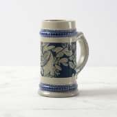 Masculine Navy Blue Effect Indigo Bloemen overal Bierpul (Voorkant rechts)