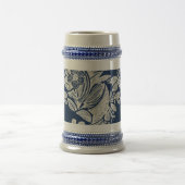 Masculine Navy Blue Effect Indigo Bloemen overal Bierpul (Center)