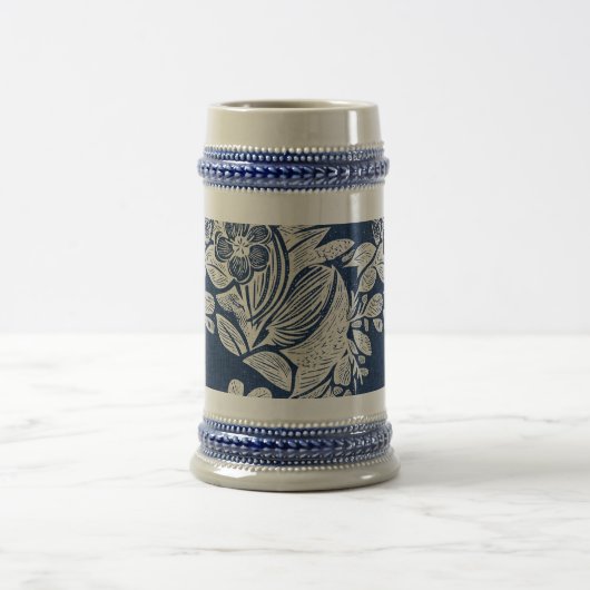 Masculine Navy Blue Effect Indigo Bloemen overal Bierpul (Center)