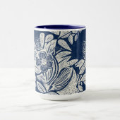 Masculine Navy Blue Effect Indigo Bloemen overal Mok (Midden)