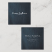 Masculine Navy Blue Professional Vierkante Visitekaartje (Voorkant / Achterkant)