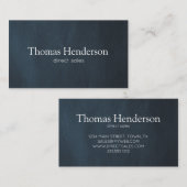 Masculine Navy Blue Professional Visitekaartje (Voorkant / Achterkant)