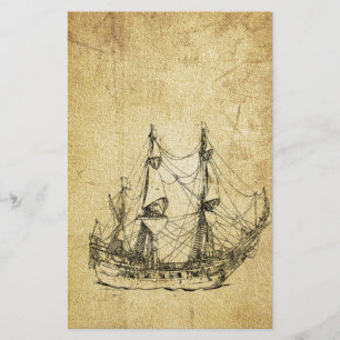 Masculine  oud schip van de nautische klasse briefpapier