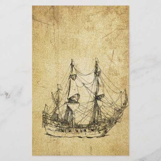Masculine  oud schip van de nautische klasse briefpapier (Voorkant)