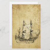 Masculine  oud schip van de nautische klasse briefpapier (Voorkant / Achterkant)