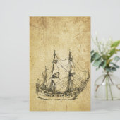 Masculine  oud schip van de nautische klasse briefpapier (Staand voorkant)