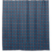 Masculine Plaid Curtain Blue Tartan Gift Look Douchegordijn (Voorkant)