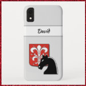 Masculine Red en Black Knight and Shield Case-Mate iPhone Case