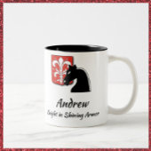 Masculine Red en Black Knight in Shining Armor Tweekleurige Koffiemok